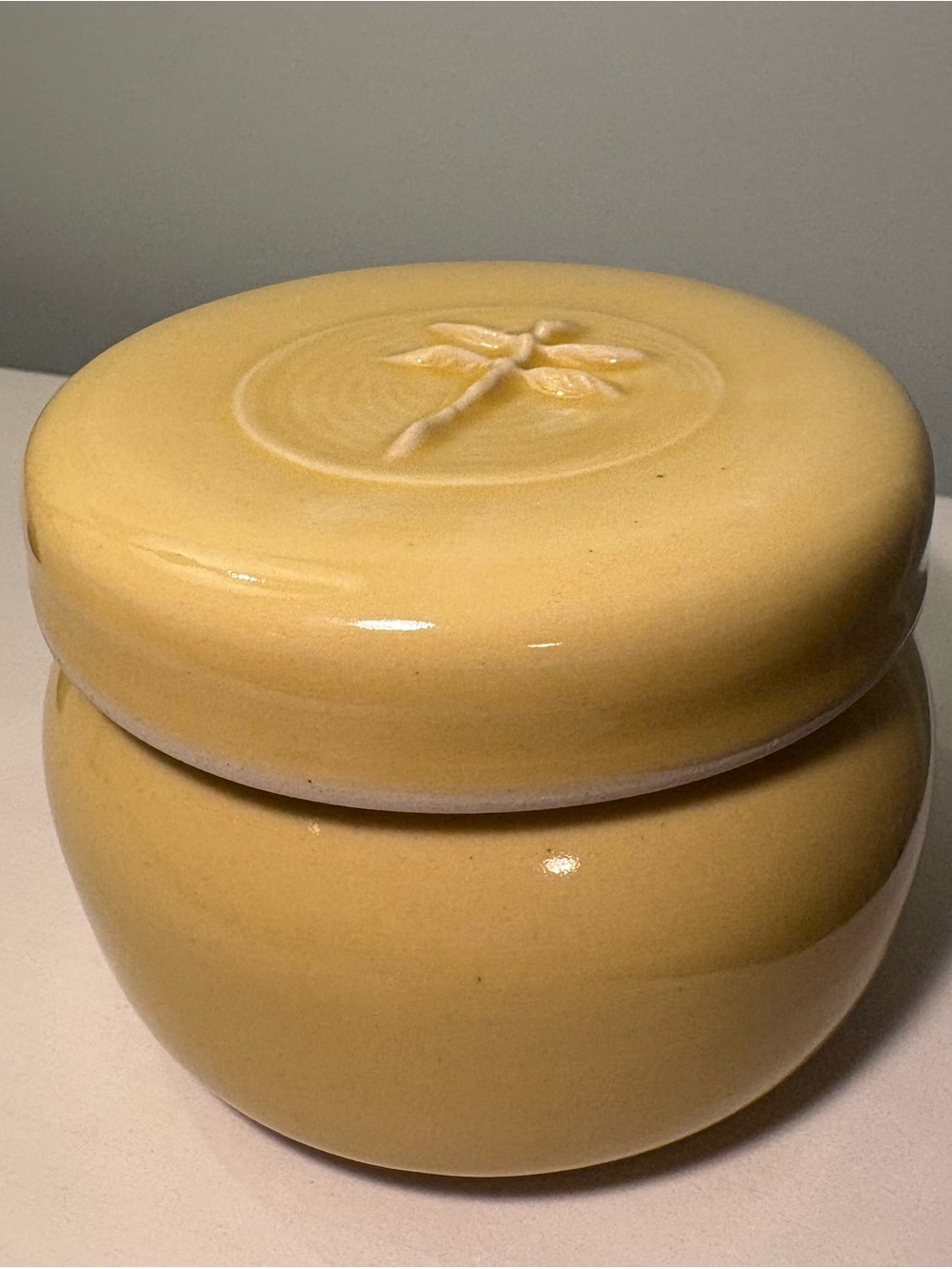 Kelly Brooke Pottery Yellow Ceramic Lidded Jar - Decorative Home Accent- NC